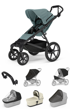 Športový kočík  Thule Urban Glide 4W Mid-blue 7 in 1 béžová korbička