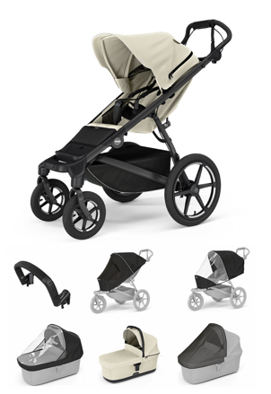 Športový kočík  Thule Urban Glide 4W Soft Beige 7 in 1 béžová korbička