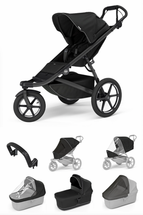 Športový kočík Set Thule Urban Glide 3 Black 7 in 1 Black and Black