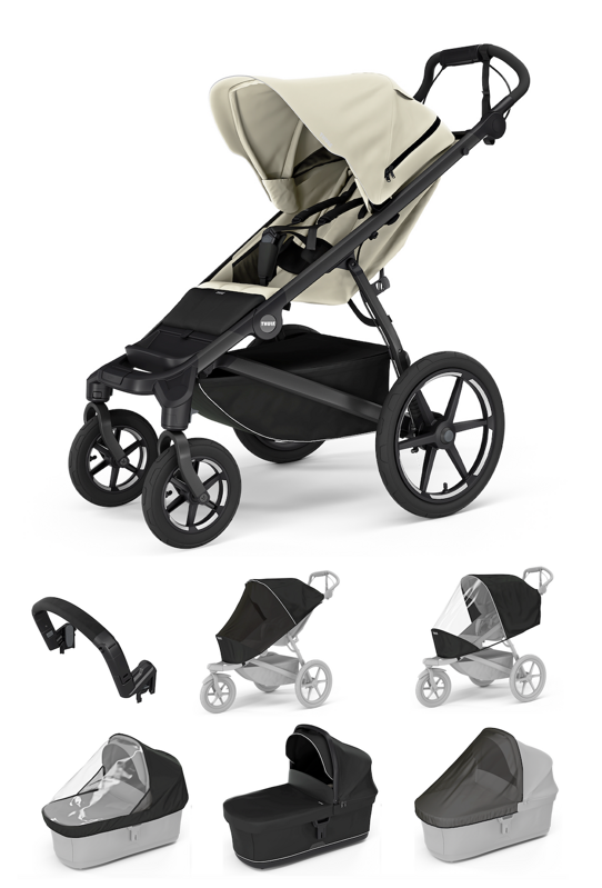 Športový kočík Thule Urban Glide 4W Soft Beige 7 in 1 čierna korbička